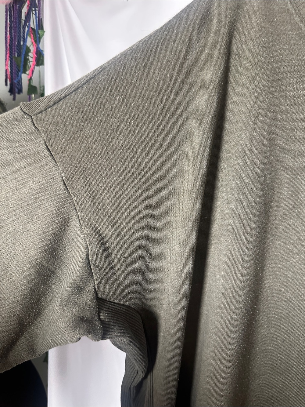 aerie Olive Green Crewneck Sweatshirt - Picture 3 of 7
